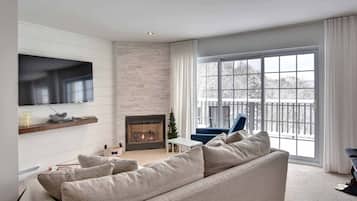 TV, fireplace, offices