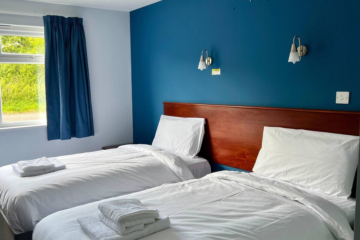 Blackout drapes, iron/ironing board (on request), WiFi (free)