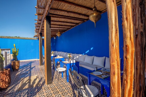 Outdoor banquet area