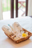 Hair dryer, slippers