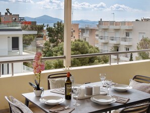 Outdoor dining - Sea view penthouse in Vari by GHH (Vari)