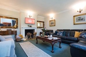 Smart TV, fireplace, stereo