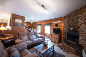 TV, fireplace, DVD player