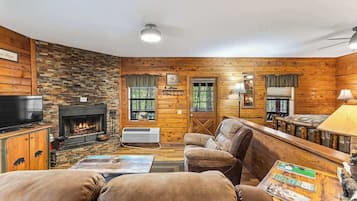 TV, fireplace, DVD player, offices