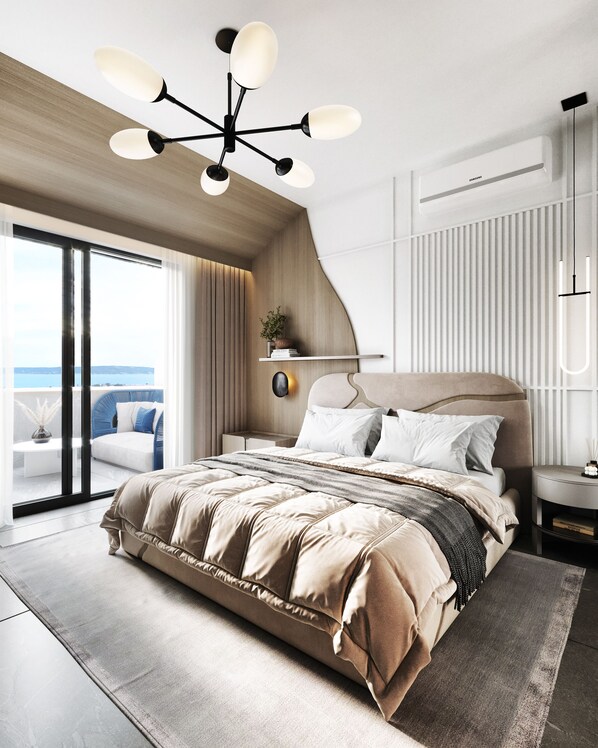 1 Schlafzimmer, Zimmersafe, Schreibtisch, Bügeleisen/Bügelbrett