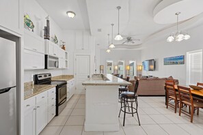 Condo, Multiple Beds, Kitchen (SUNSET VILLA 3) | Private kitchen | Fridge, microwave, oven, stovetop - Condo in 4plex 1/2 Block to Beach w/ Pool & Views! (South Padre Island)