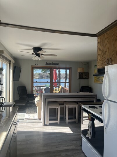 Julia’s Lakefront Cottage…updated cabin, private dock  & beautiful sunsets.