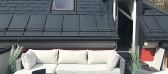 Luxus-dachgeschoos Ferienwohnung Parkblick mit Dachterrasse , Kamin , 2 SZ