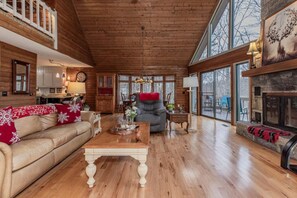 Smart TV, fireplace, table football - Moondust Lodge  - Sleeps 8 - Wrap Around Porch - C (Deep Gap)