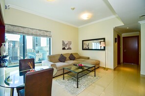 Standard Apartment, 1 Queen Bed | Living area - Budget 1BR Apt in Marina  -Time (Dubai)