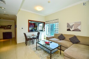 Standard Apartment, 1 Queen Bed | Living area - Budget 1BR Apt in Marina -Time (Dubai)