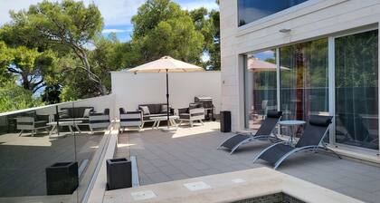 Luxurious apartment in charming fishing village Postira with private Pool.