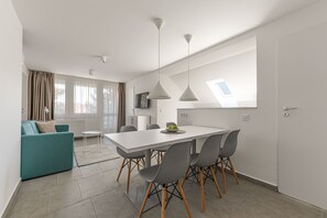 Family Apartment, Balcony | Living area | LCD TV - Villa Oliver Hévíz 1 (Hévíz)