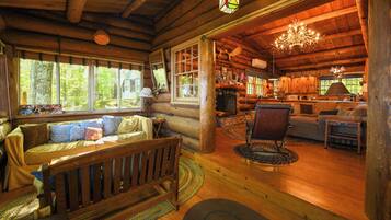 智能電視、壁爐、DVD 播放機、書籍