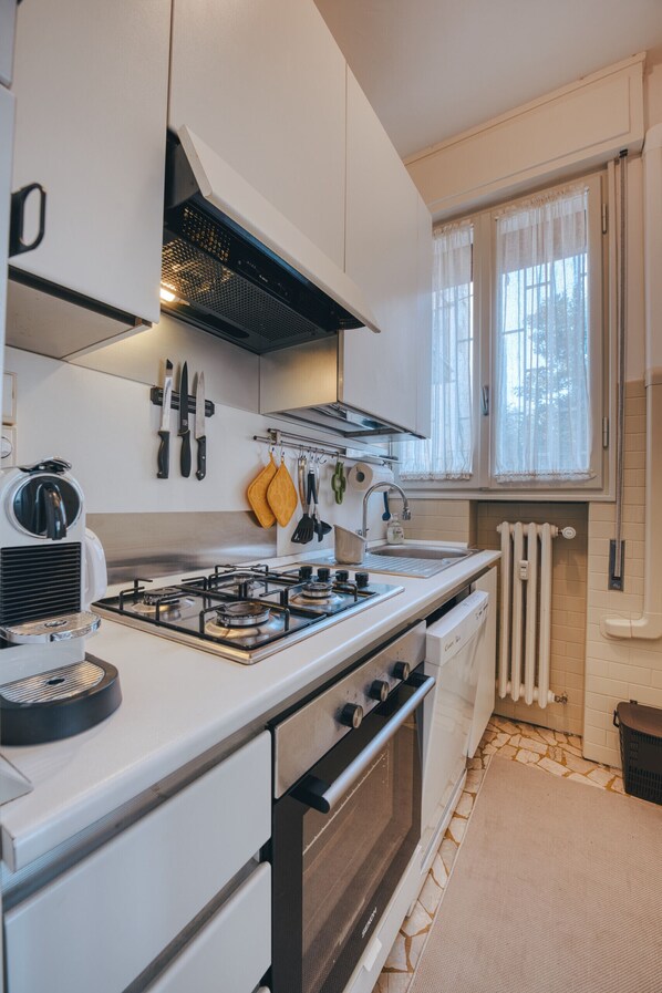 Fridge, oven, stovetop, dishwasher