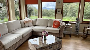 Smart-TV, Kamin, DVD-Player, Bücher