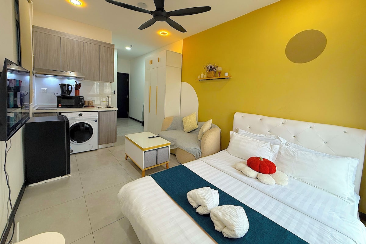 Exclusief appartement, 1 queensize bed, niet-roken, kitchenette | 2 slaapkamers, luxe beddengoed, individueel gedecoreerd