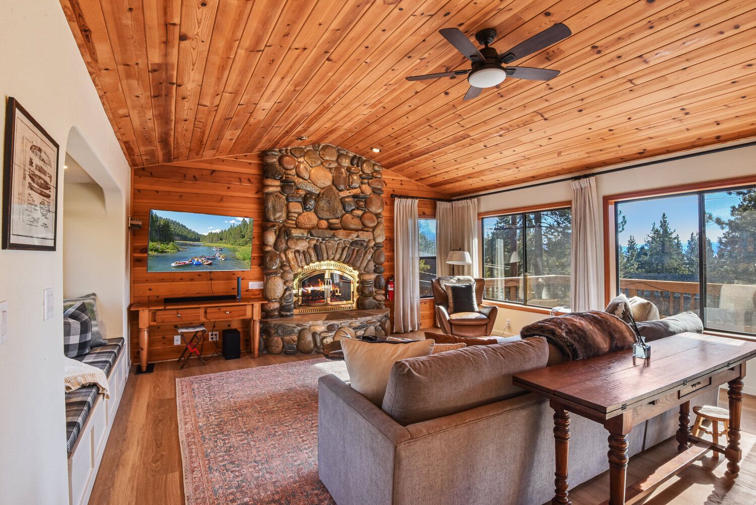 House, Multiple Beds, Patio | Living area | TV, fireplace