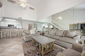 Condo, Multiple Beds, Balcony, Ocean View (Gulf View Getaway) | Living area | 50-inch flat-screen TV with digital channels - Gulf View Getaway at Crystal Villas (Destin)