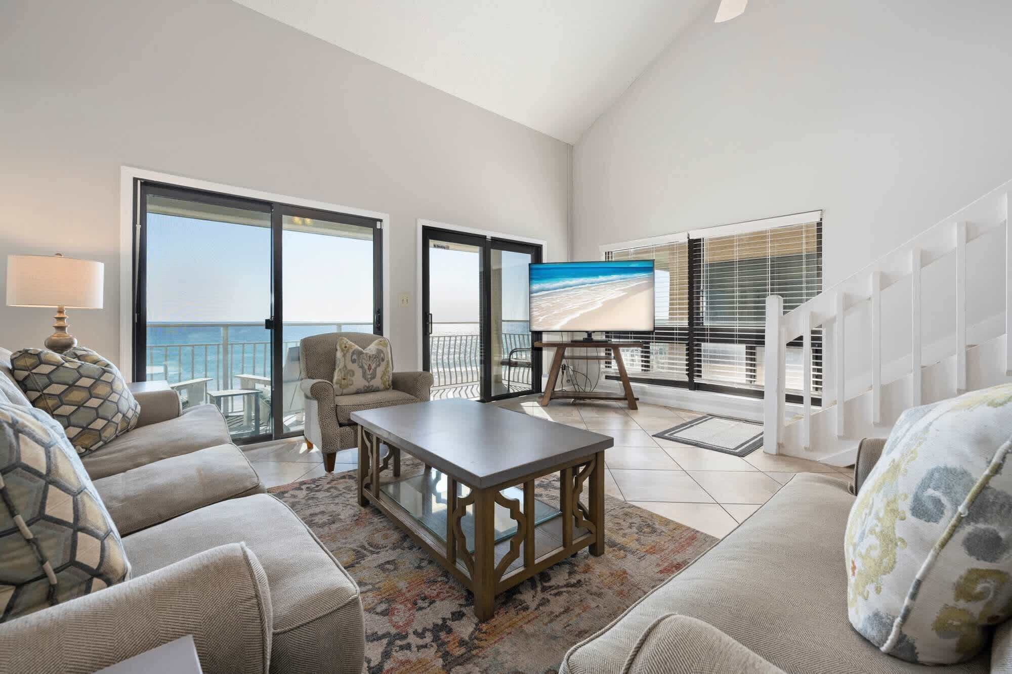 Condo, Multiple Beds, Balcony, Ocean View (Gulf View Getaway) | Living area