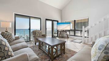 Condo, Multiple Beds, Balcony, Ocean View (Gulf View Getaway) | Living area