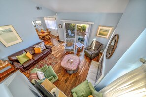 House, Multiple Beds, Patio, Garden View (Succulents & Seashells) | Living area | 42-inch flat-screen TV with digital channels - Succulents & Seashells Coastal Paradise by Beach (Marina)