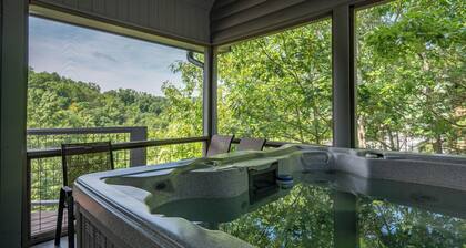 Cabin w/ Mountain Views, Hot Tub & Game Room!