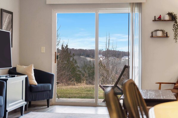 Lejlighed - flere senge - terrasse - udsigt til have (Epic Branson Skyline Sunsets) | Opholdsområde | 42-tommers fladskærms-tv med digitale kanaler