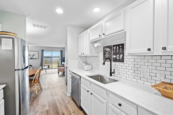 Condo, Multiple Beds, Patio, Garden View (Family-Friendly Retreat) | Private kitchen | Coffee/tea maker