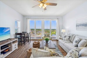 Condo, Multiple Beds, Balcony (Seaside Harmony) | Living area