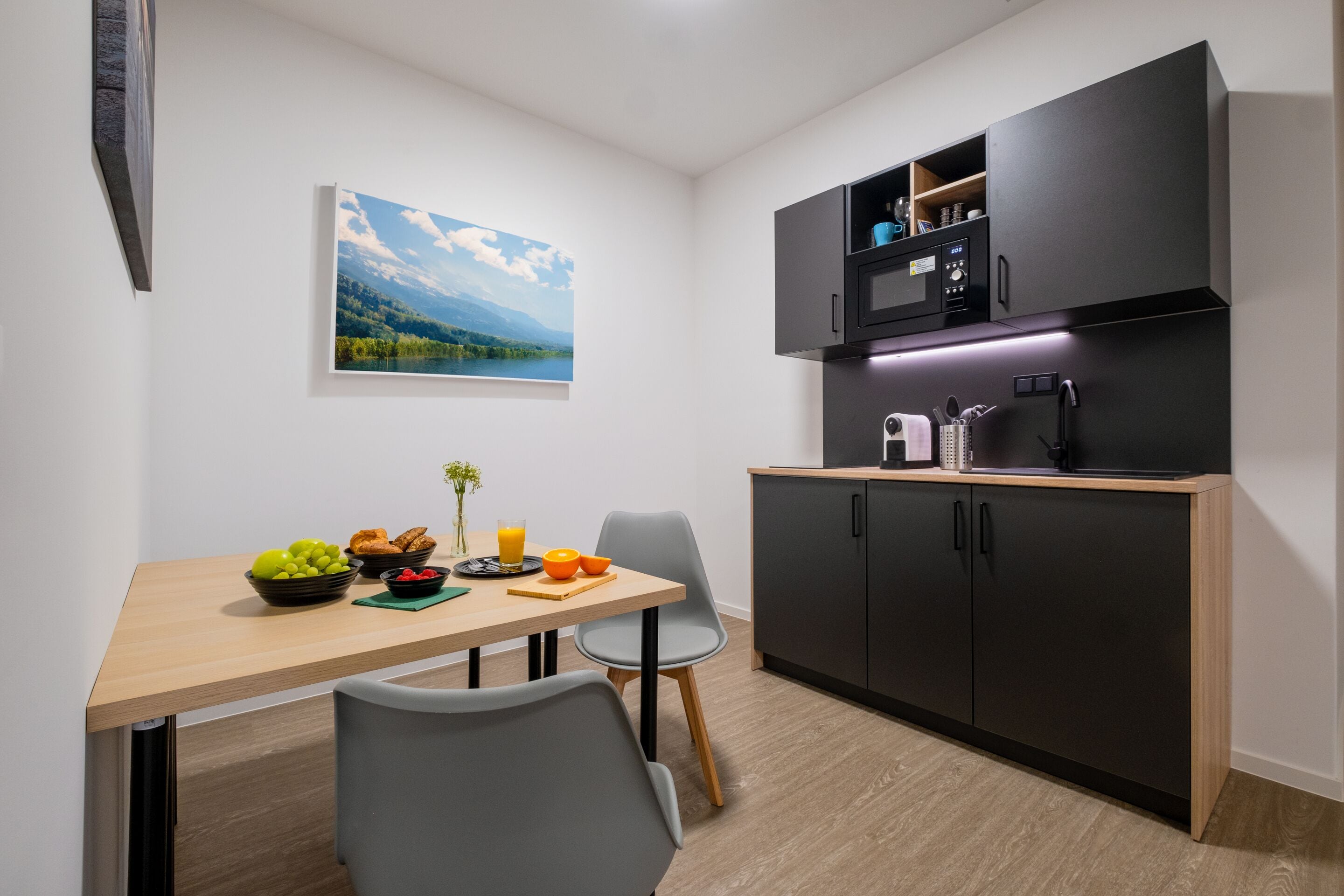 Apartment, Private Bathroom (Deluxe) | Shared kitchen | Full-size fridge, microwave, eco-friendly cleaning products