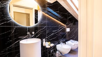 Suite, Sauna, Mountain View | Bathroom | Free toiletries, hair dryer, bathrobes, slippers