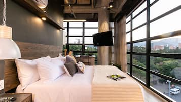 Loft, 1 tweepersoonsbed | 1 slaapkamer, lakens van Egyptisch katoen, luxe beddengoed, donsdekens