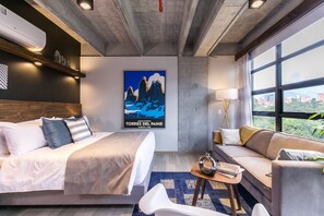 Loft, 1 cama matrimonial | Sábanas de algodón egipcio, ropa de cama de alta calidad y edredón 