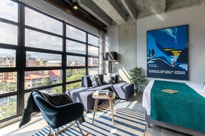 Loft, 1 cama matrimonial | Sábanas de algodón egipcio, ropa de cama de alta calidad y edredón 