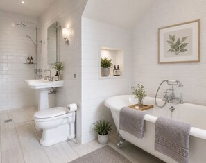 Hair dryer, towels