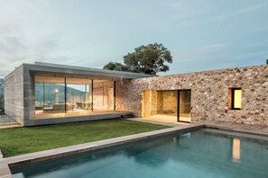 Outdoor pool, a heated pool - Can Rinel, Luxury Villa Aiguablava on the Costa Brava (Begur)