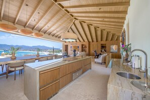 Fridge, microwave, oven, stovetop - Casa Yeiya – Kupuri Punta Mita | Oceanview Villa w/ Staff, Pool, Gym & Media Room (Punta Mita)