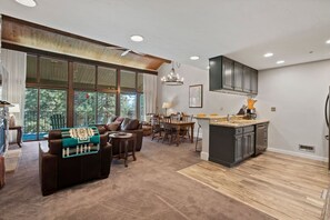 TV connectée, cheminée, livres, imprimantes