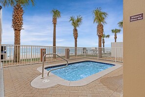 Outdoor spa tub - Gulf-view condo with direct beach access, pools, hot tub, & gym (Panama City Beach)