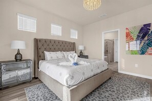 5 bedrooms, iron/ironing board, travel crib, free WiFi