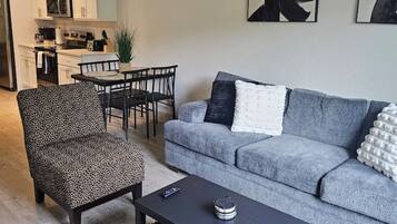 TV, fireplace, video games, DVD player