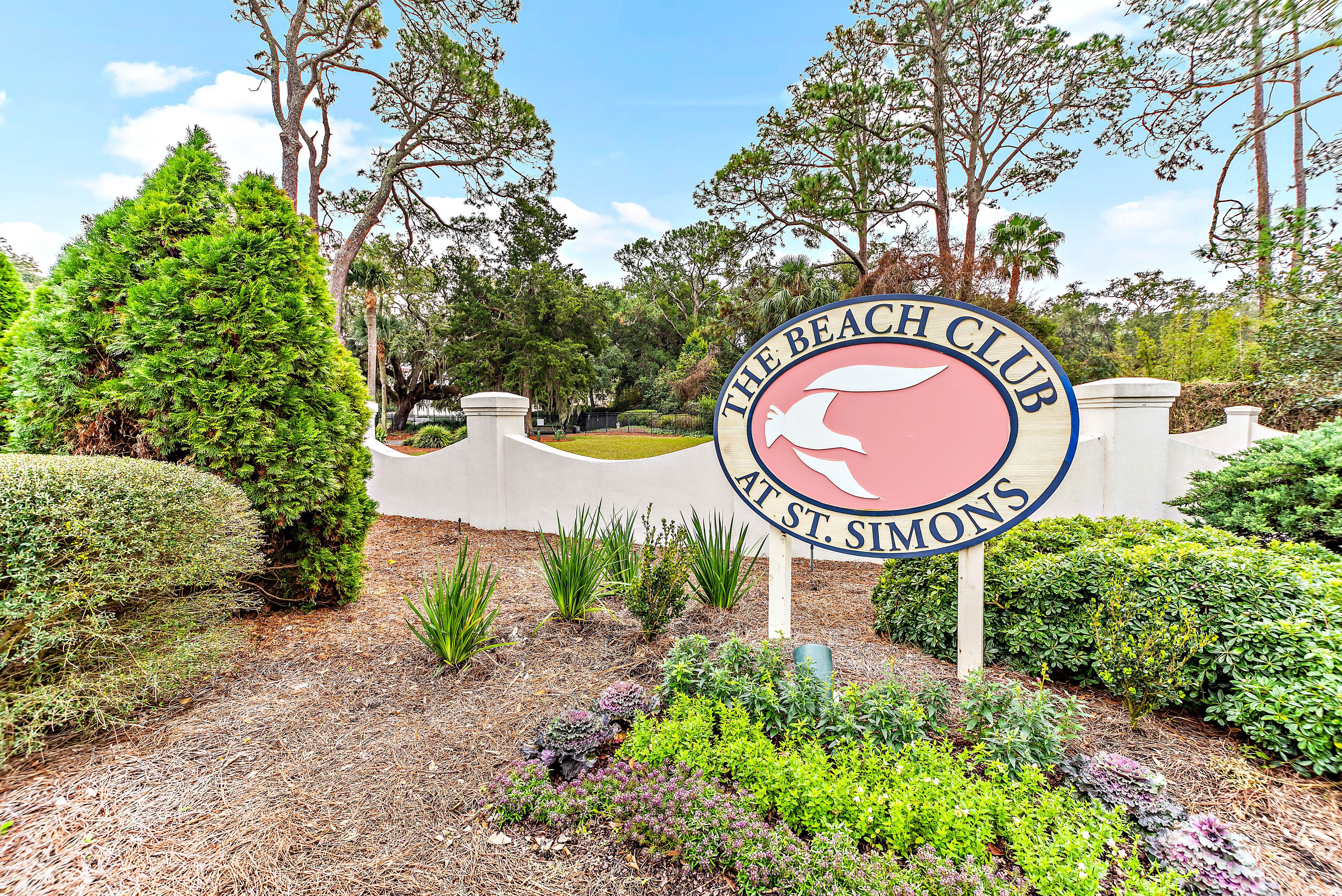 A sign for The Beach Club at St. Simons.
