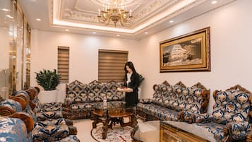 Siddeområde i lobbyen