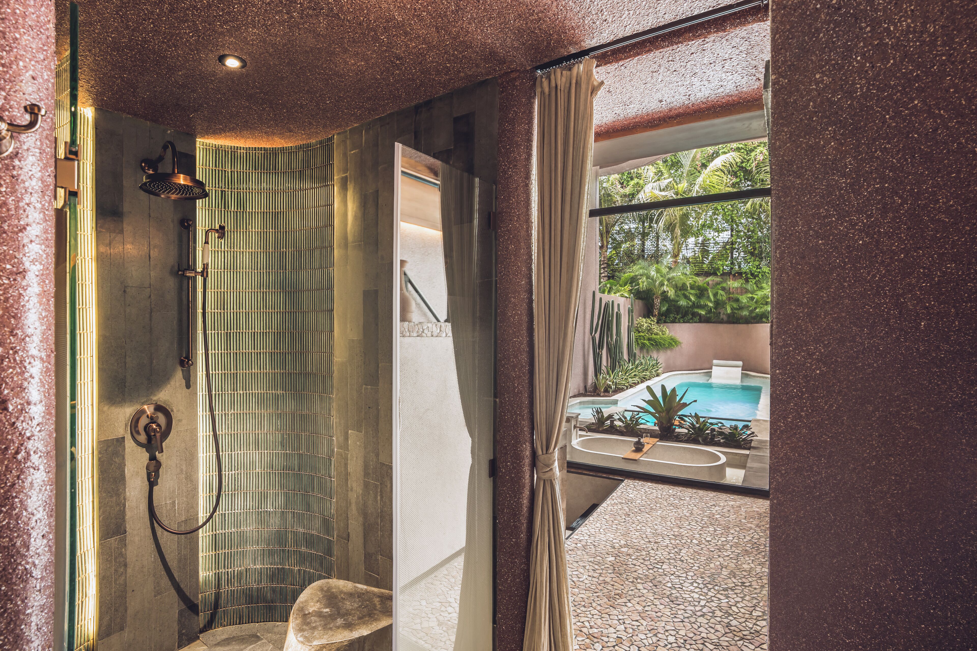 One Bedroom Villa with Private Pool & Bathtub | Bathroom | Separate bathtub and shower, deep-soaking bathtub, rainfall showerhead
