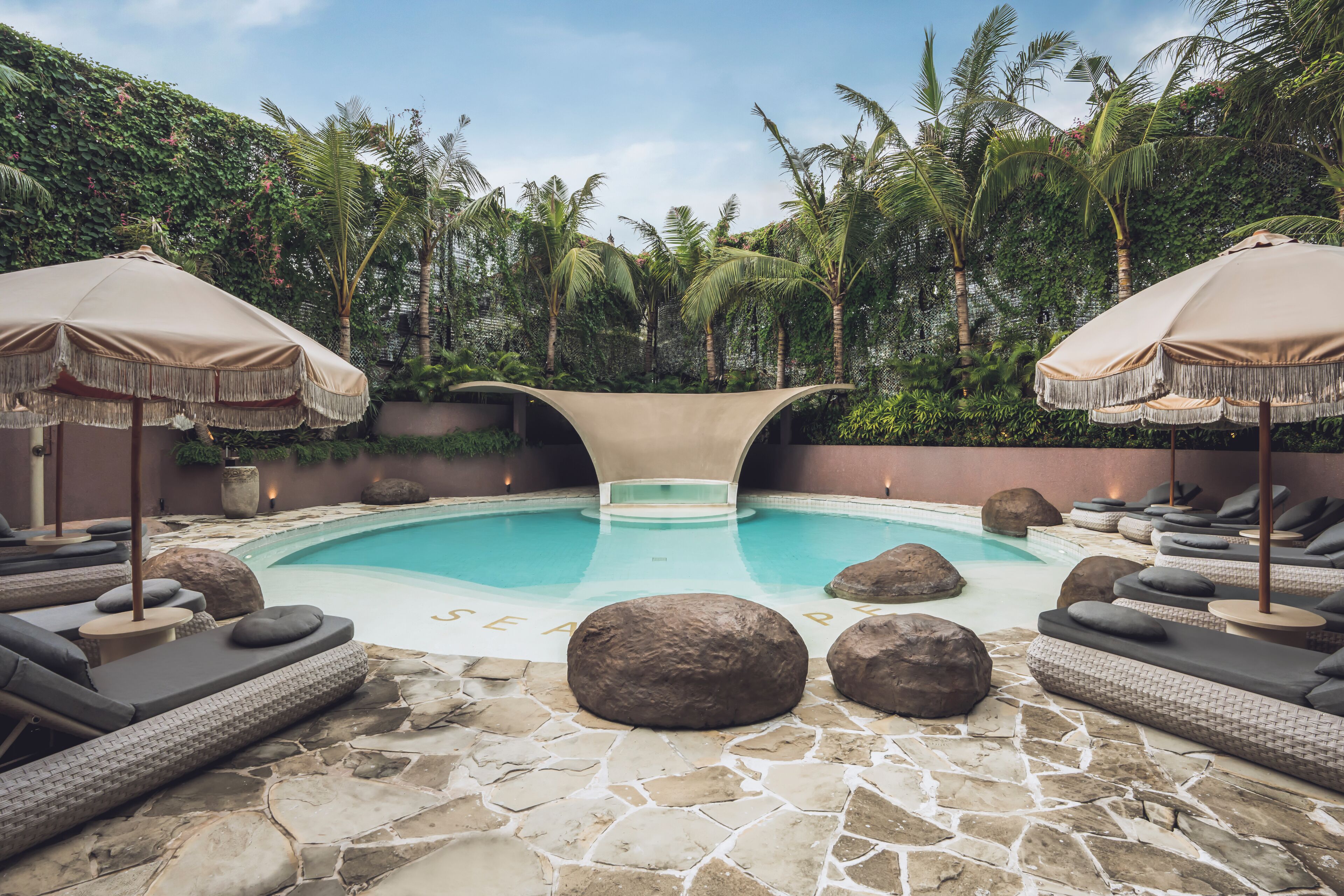 10 indoor pools, outdoor pool, pool umbrellas, sun loungers