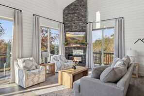 Smart TV, fireplace, video games