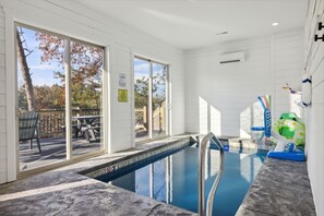 Indoor pool, a heated pool