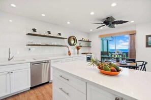 Fridge, microwave, oven, stovetop - Hale Makai, Spectacular Ocean & Golf Views! (Princeville)
