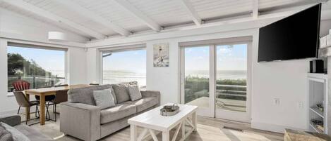 TV connectée, cheminée, lecteur de DVD